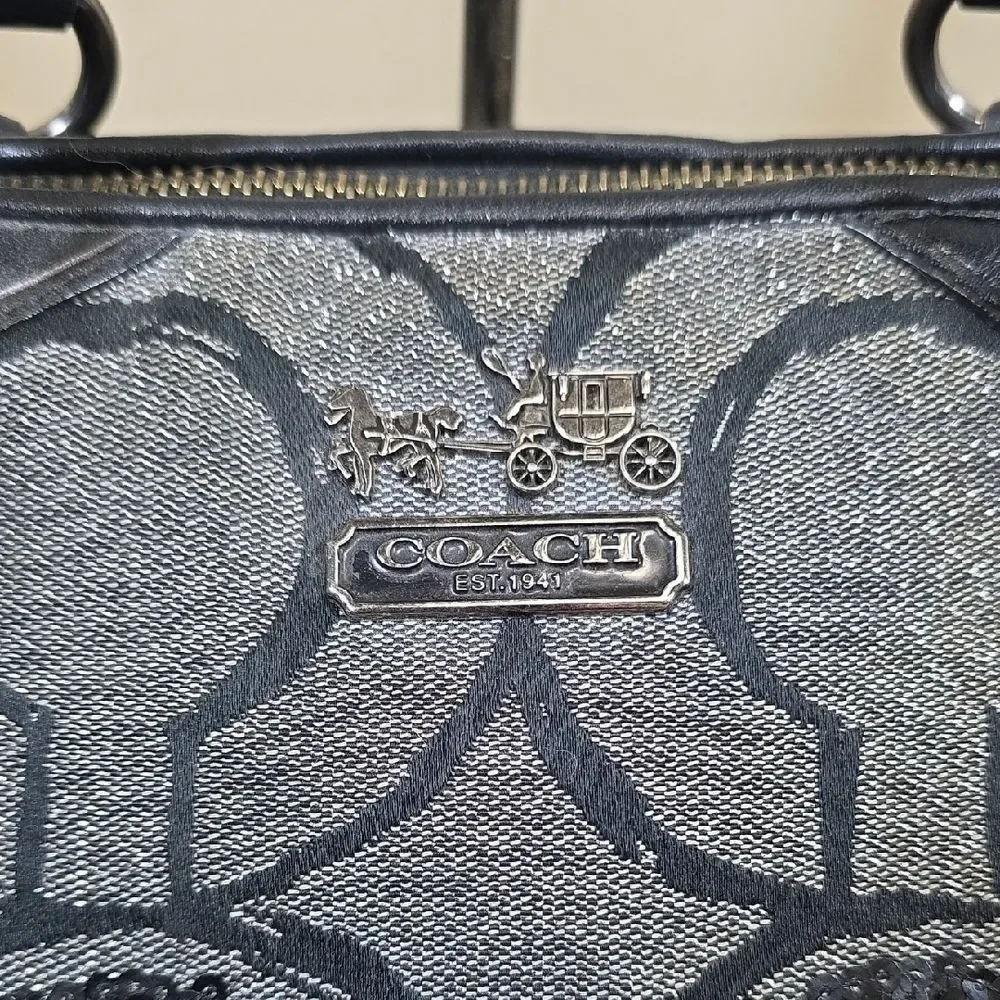 Coach Madison Sophia Op Art Sequin Satchel
